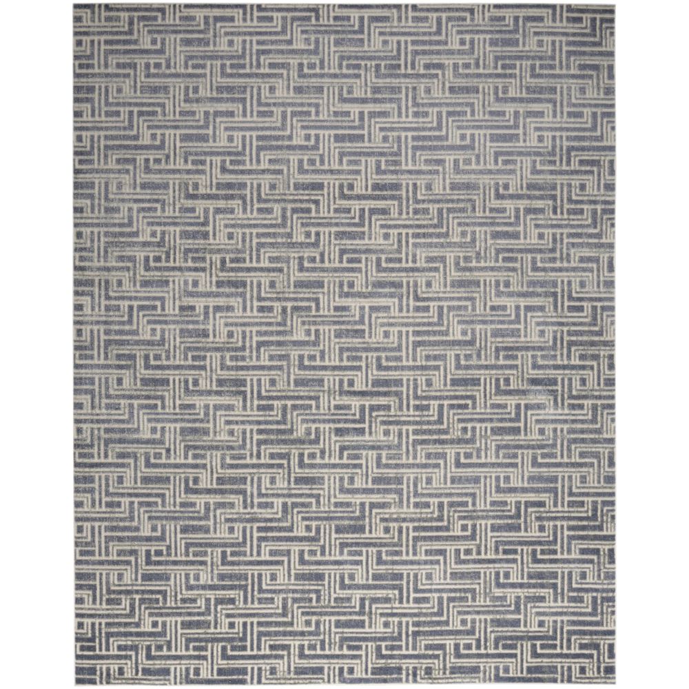 Nourison SRH04 Serenity Home Area Rug in Blue Ivory, 9