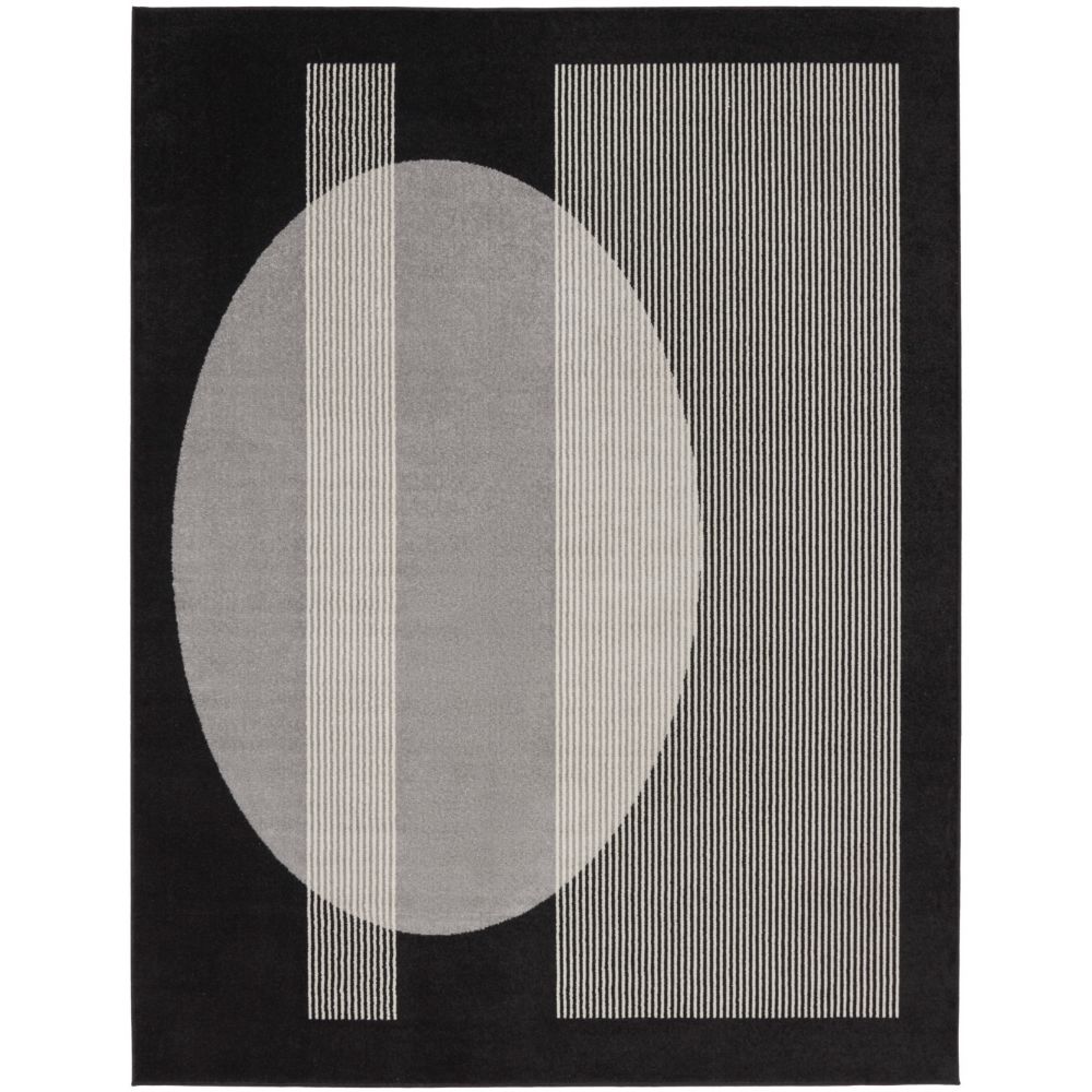 Nourison MDP03 Modern Passion Area Rug in Blk/Grey, 7