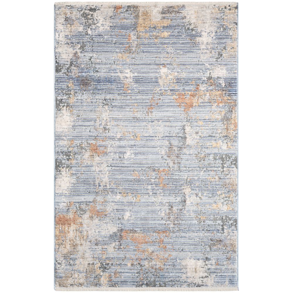 Nourison MAB01 Modern Abstract Area Rug in Grey Blue, 3