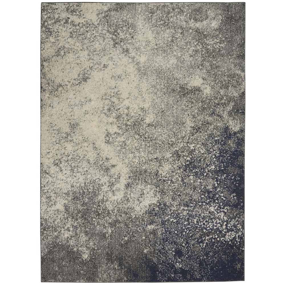 Nourison PSN10 Passion 3 Ft.9 In. x 5 Ft.9 In. Indoor/Outdoor Rectangle Rug in  Charcoal/Ivory