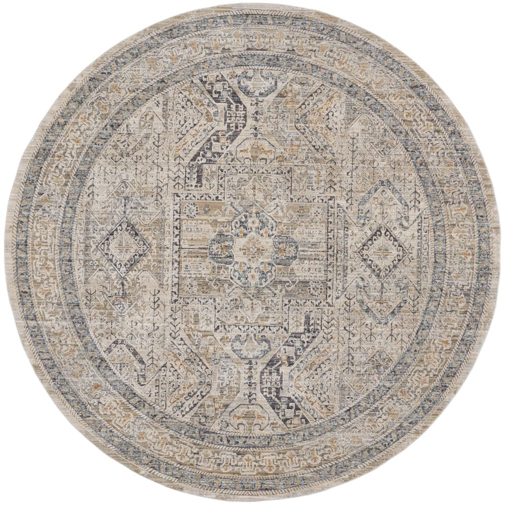 Nourison NYE01 Nyle Area Rug in Ivory/Grey/Blue, 7