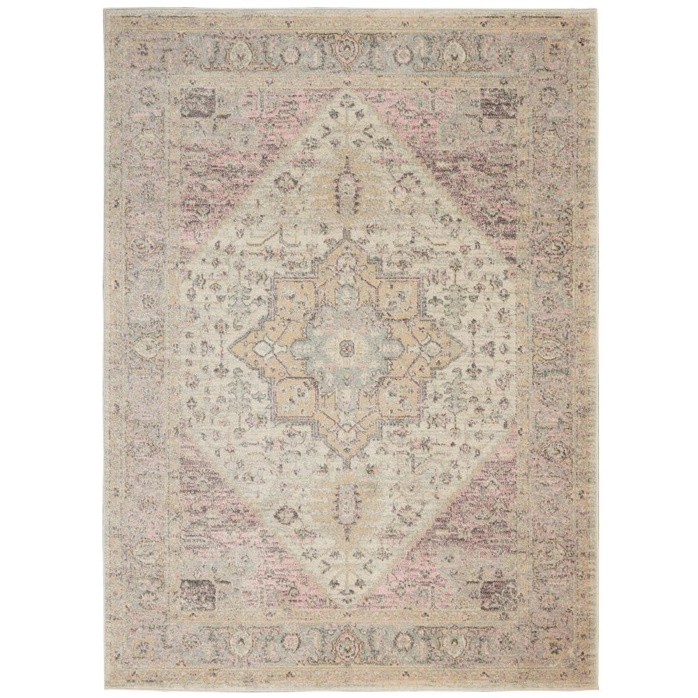 Nourison TRA06 Tranquil 4 Ft. x 6 Ft. Indoor/Outdoor Rectangle Rug in  Ivory/Pink