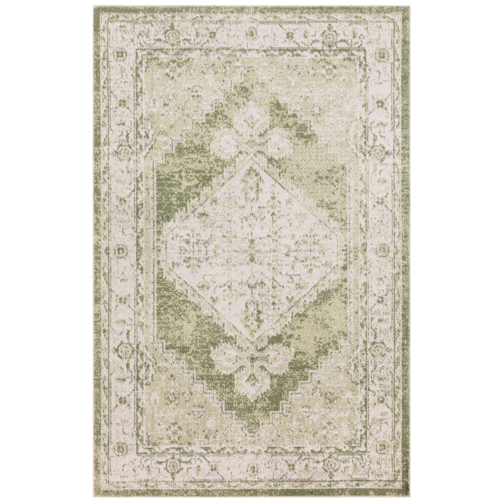 Nourison ASW11 Ivory Green Astra Machine Washable Area Rug 2 ft. 2 in. X 4 ft.