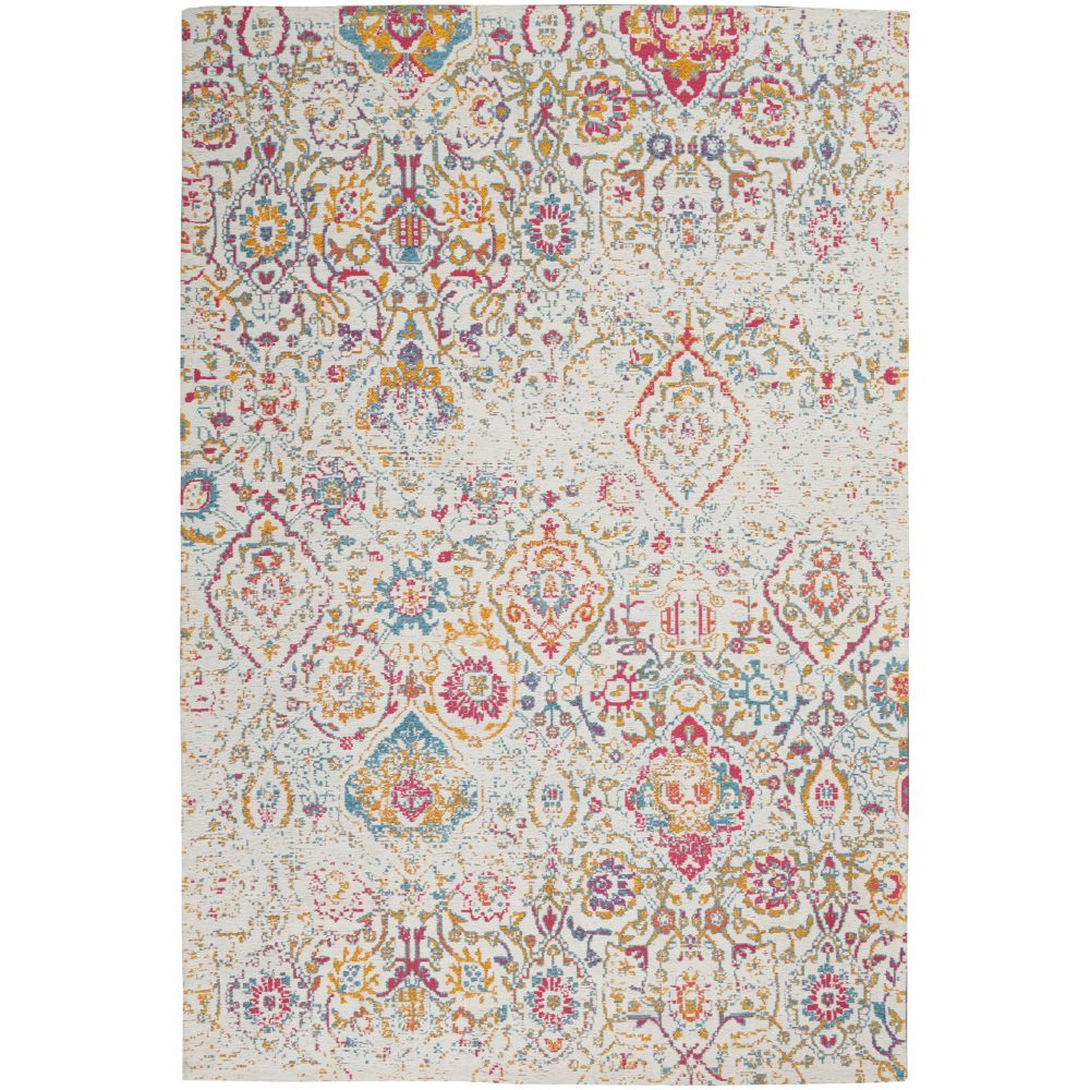 Nourison DAS06 Damask 3 Ft. 6 In. x 5 Ft. 6 In. Area Rug in Multicolor