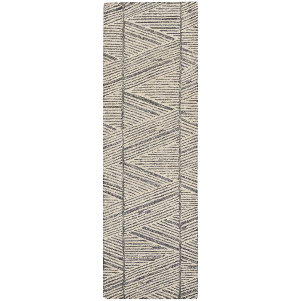 Nourison VAI01 Vail Area Rug - 2 ft. 3 in. X 7 ft. 6 in. in Grey/White