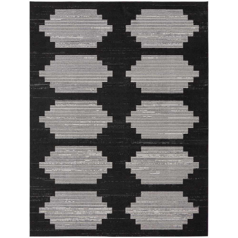 Nourison MDP01 Modern Passion Area Rug in Blk/Grey, 7