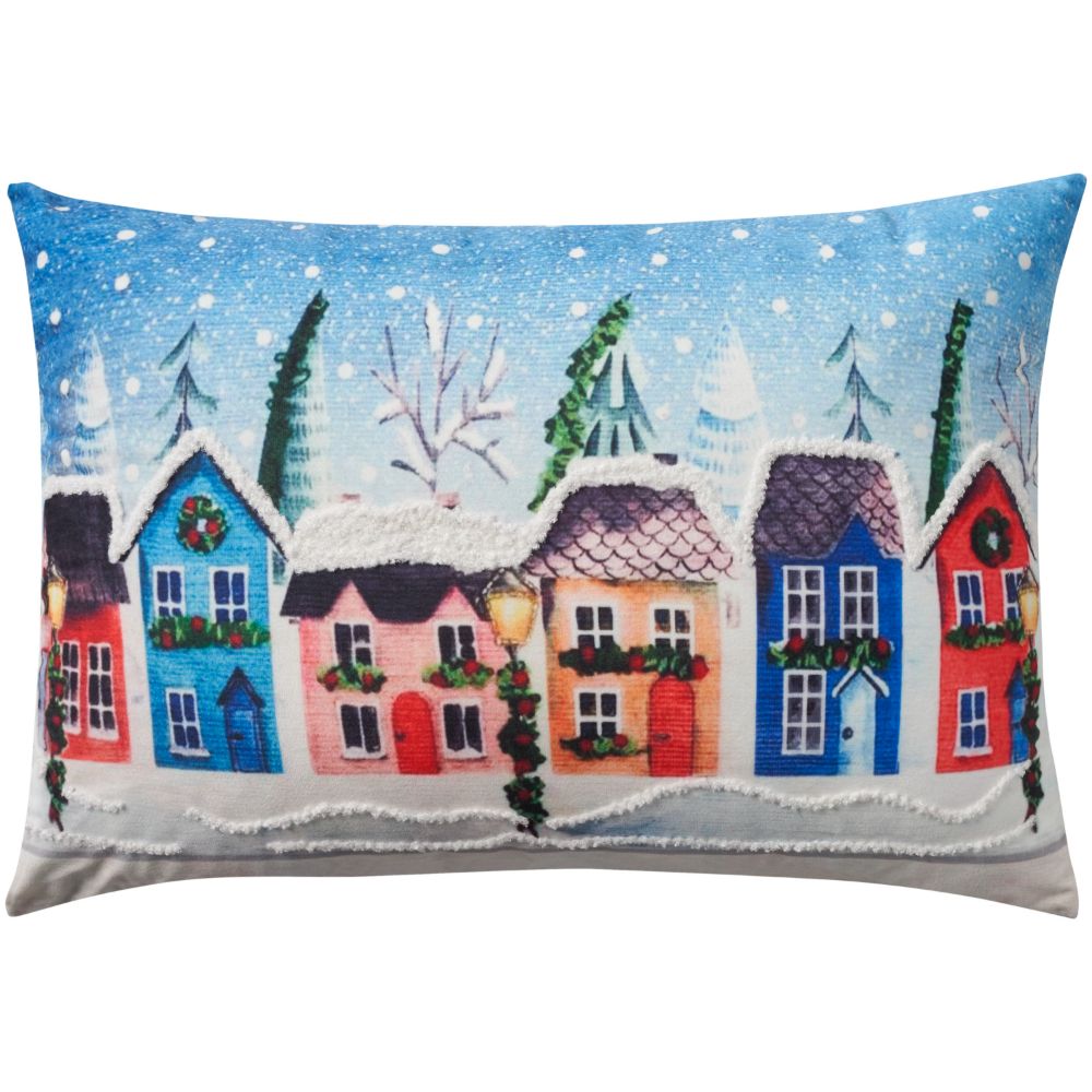 Nourison L0465 Mina Victory Holiday Pillows Love Crab W/ Mittens Multicolor Throw Pillows