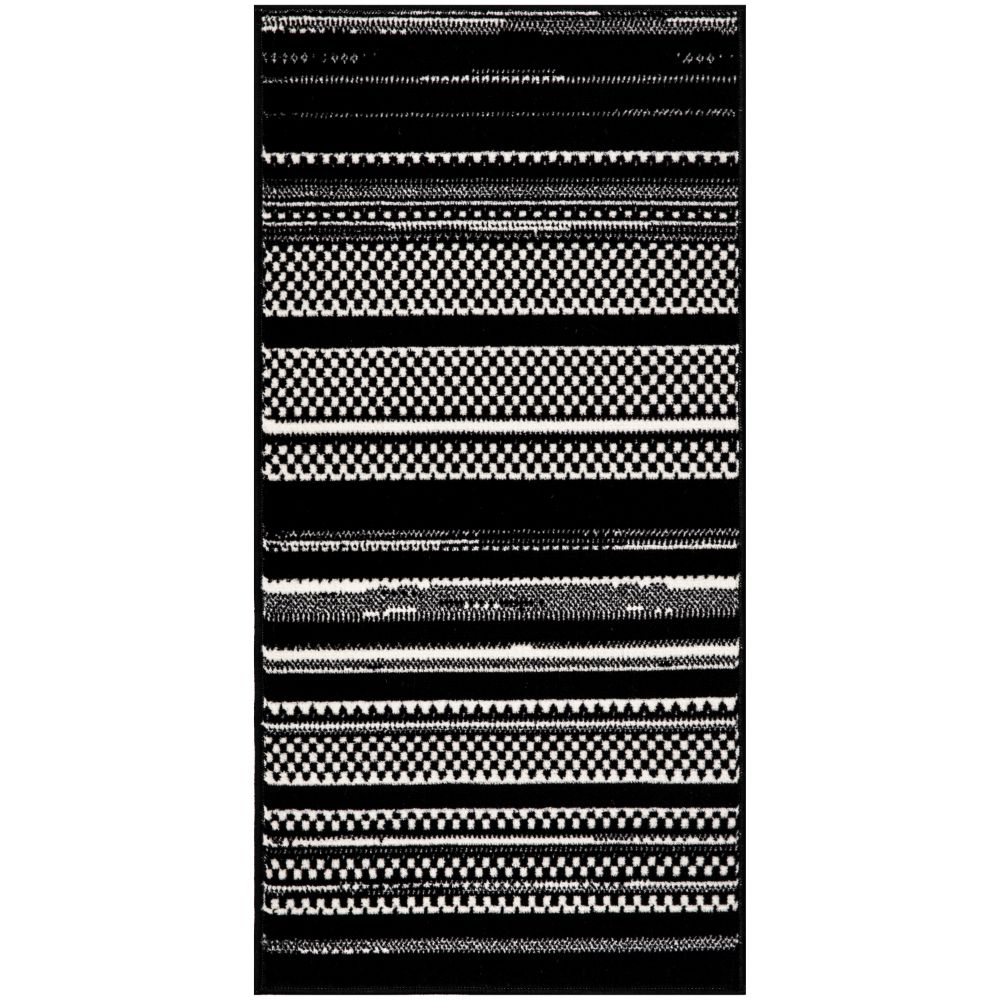 Nourison GRF41 Grafix Area Rug in Black White