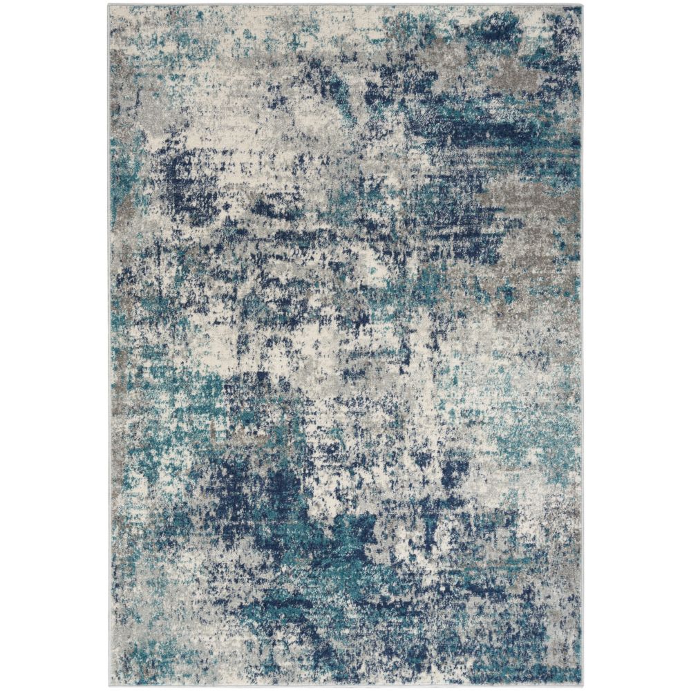 Nourison PSN36 Passion Area Rug in Ivory/Teal, 5