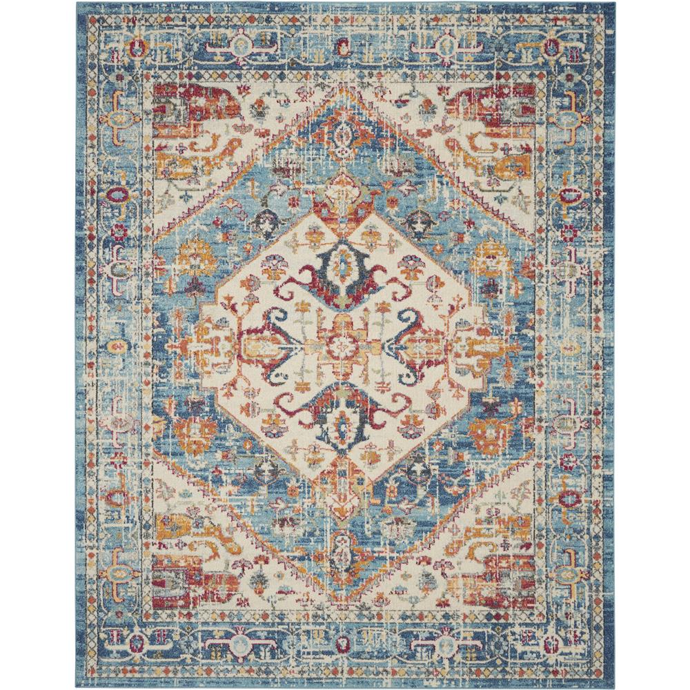 Nourison PSN23 Passion 8 Ft. x 10 Ft. Indoor/Outdoor Rectangle Rug in  Ivory/Light Blue