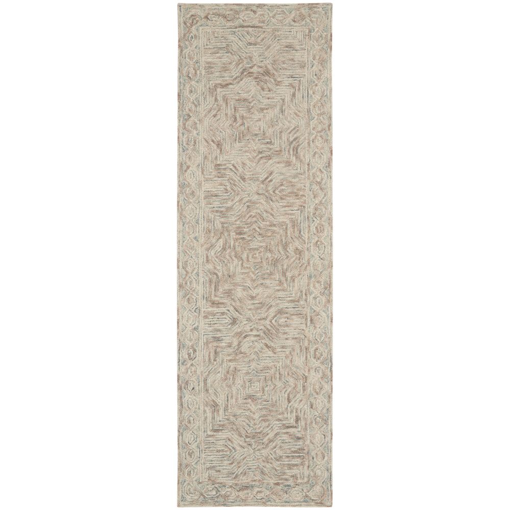 Nourison LNK03 Linked 2 Ft. 3 In. x 7 Ft. 6 In. Area Rug in Blue/Ivory
