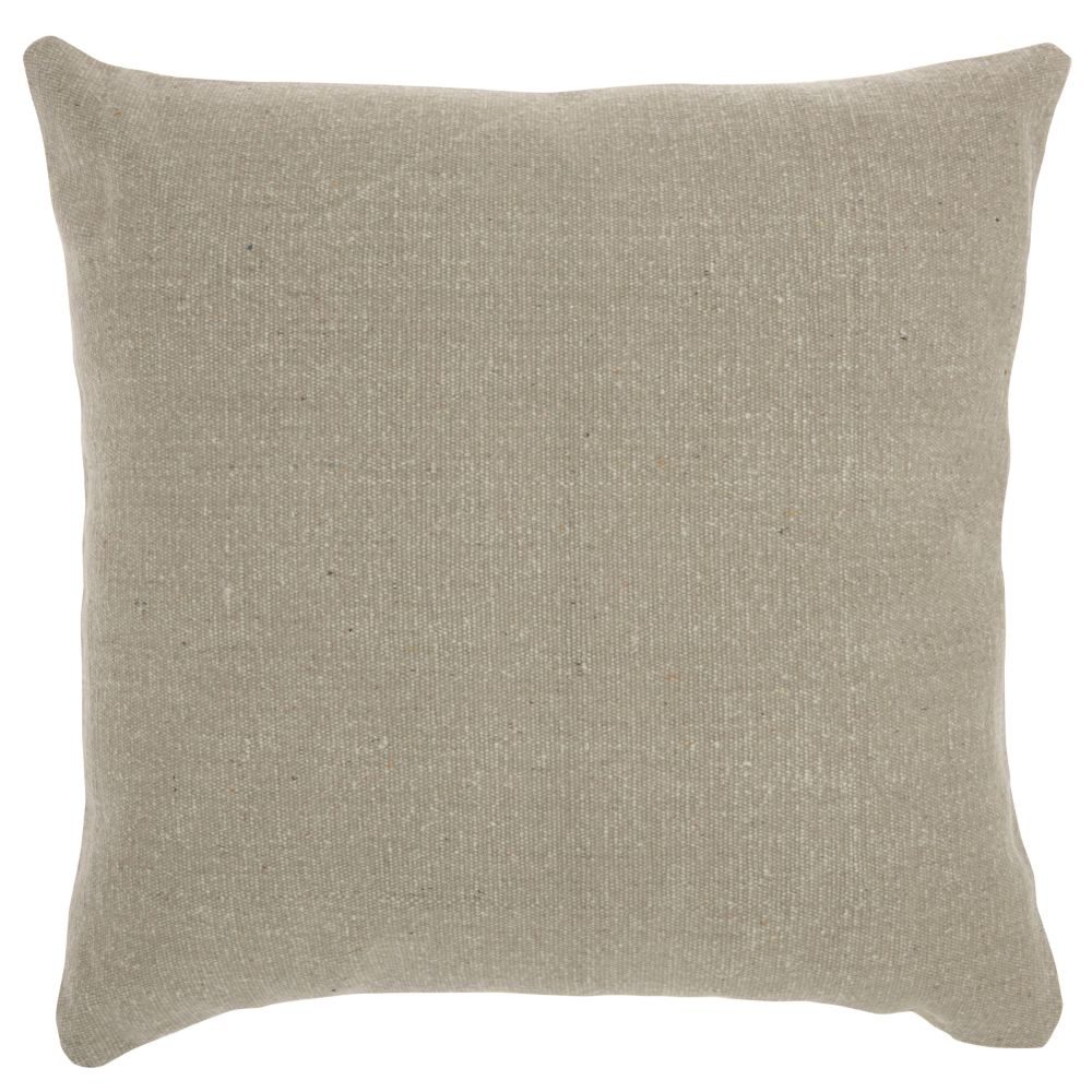 Nourison DL506 Life Styles Stonewash Solid Grey Throw Pillow in Grey