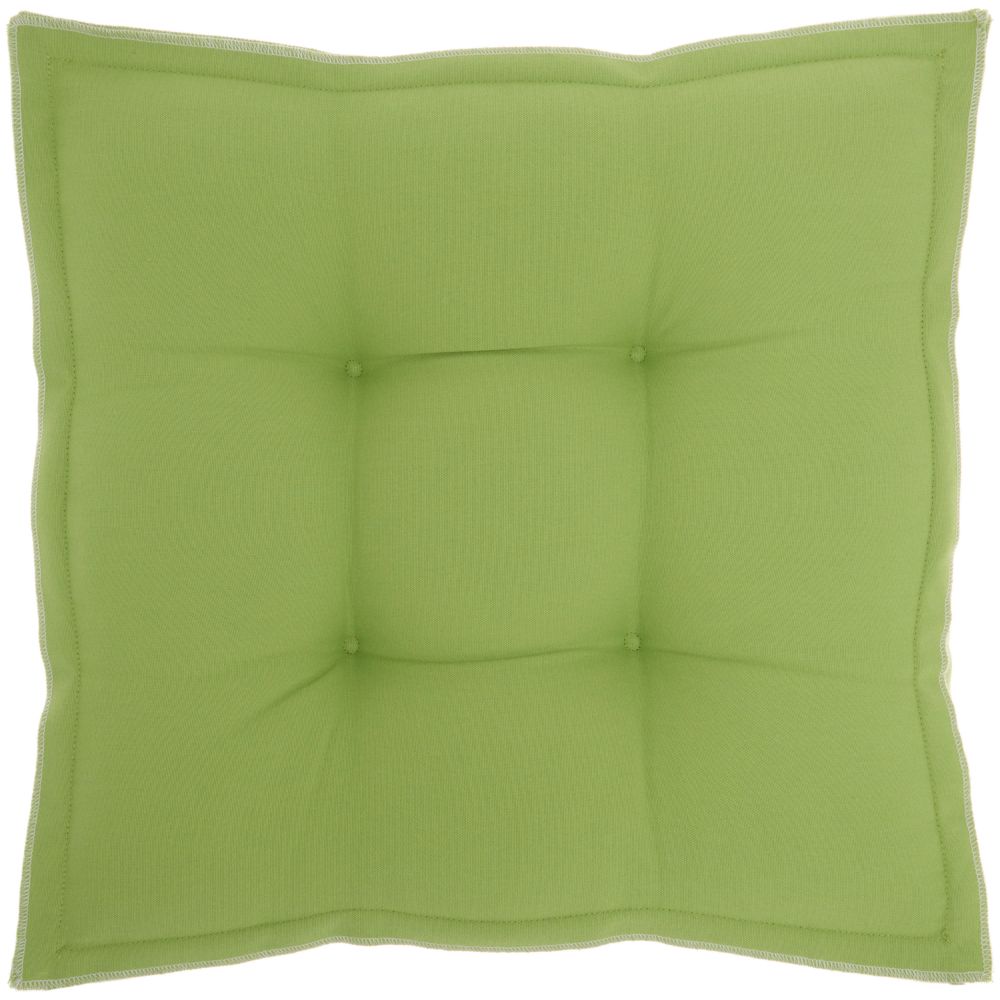 Nourison QY029 Mina Victory Green Outdoor Flange Seat Cushion in Green