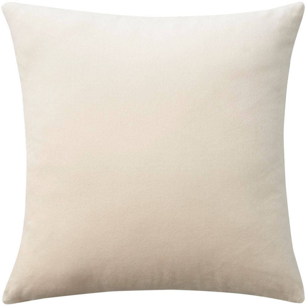 Nourison ZH103 Mina Victory Sofia Solid Revers Velvet Throw Pillows in Beige