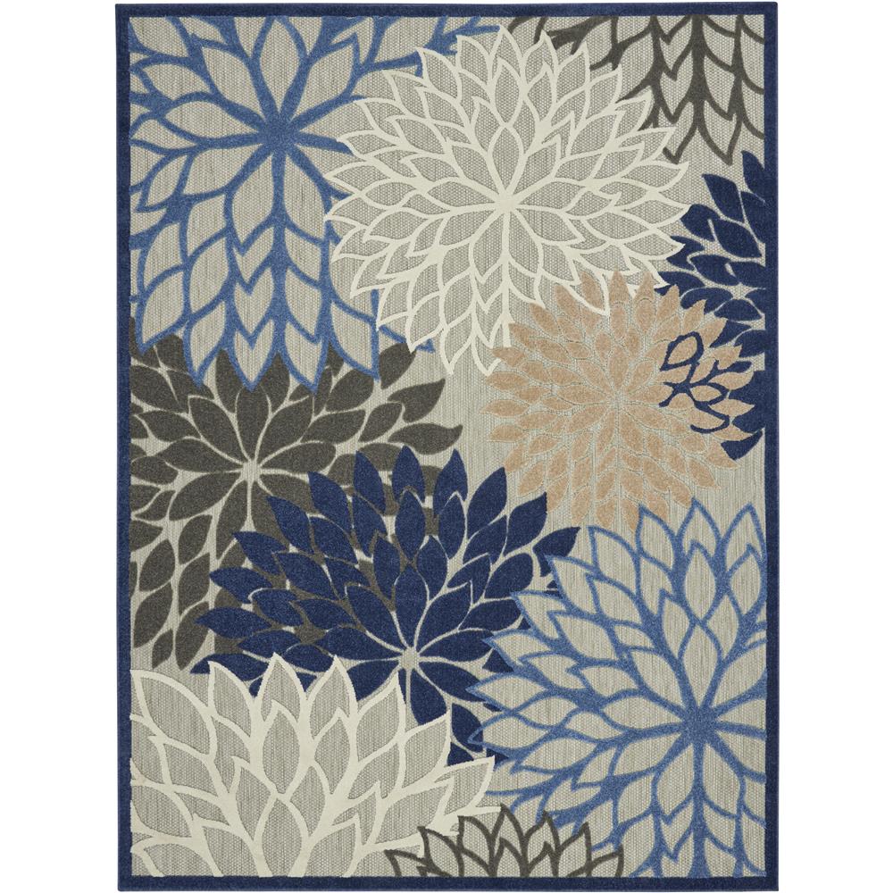 Nourison ALH05 Aloha 7 Ft.10 In. x 10 Ft.6 In. Indoor/Outdoor Rectangle Rug in  Blue/Multicolor