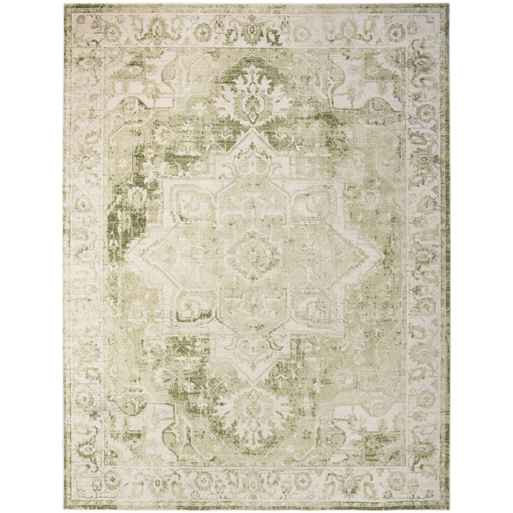 Nourison ASW12 Astra Machine Washable Area Rug 6 ft. 7 in. X 9 ft. in Ivory Green