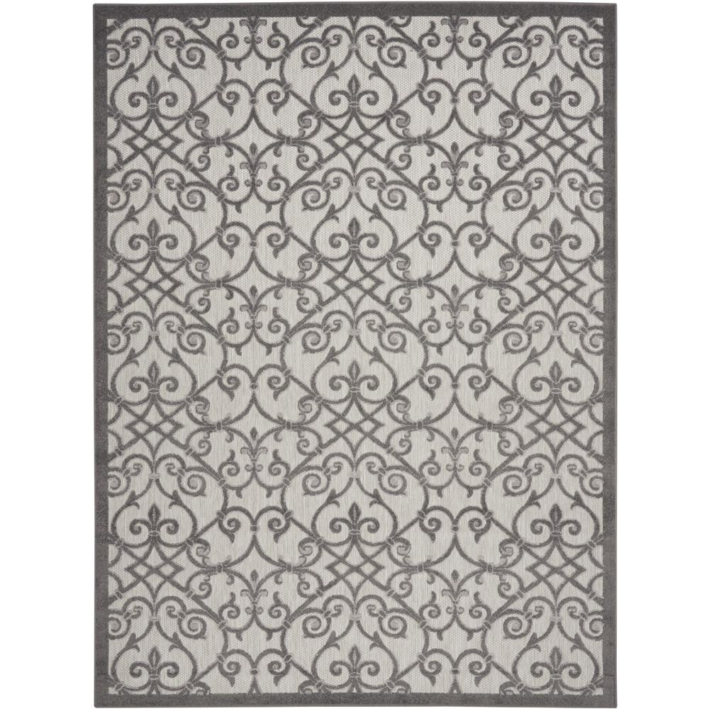 Nourison ALH21 Aloha 7 Ft.10 In. x 10 Ft.6 In. Indoor/Outdoor Rectangle Rug in  Grey/Charcoal