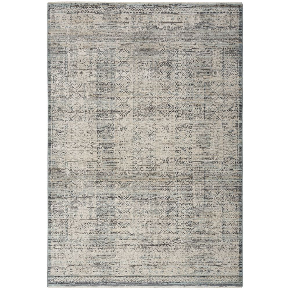 Nourison NYE06 Nyle 5 ft. 3 in. x 7 ft. 10 in. Rectangle Area Rug in Ivory Blue