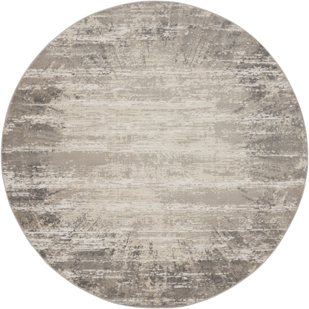 Nourison CYR04 Cyrus 7 Ft. 10 In. x 7 Ft. 10 In. Area Rug in Ivory/Gray