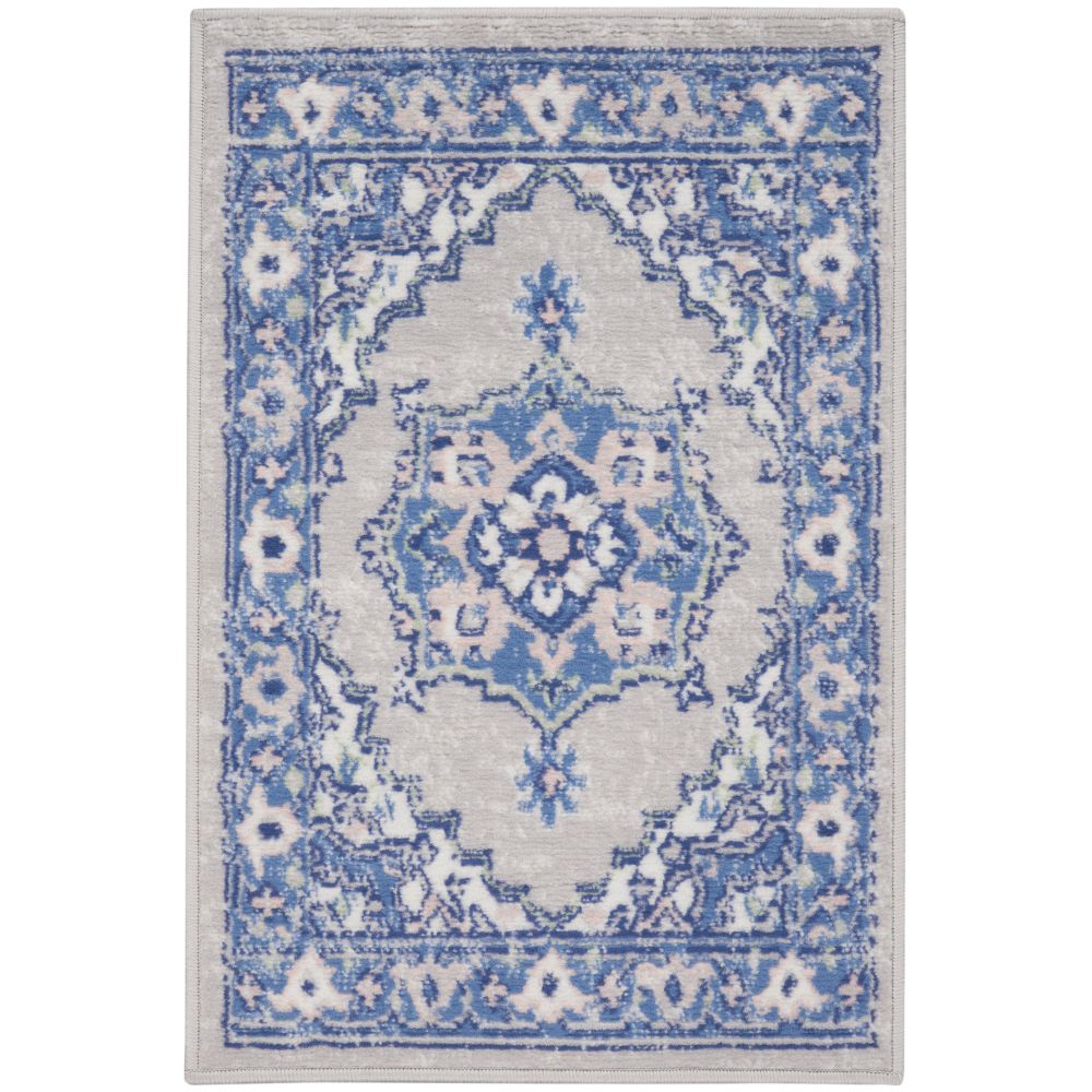 Nourison WHS03 Whimsical 2 Ft. x 3 Ft. Area Rug in Grey Blue
