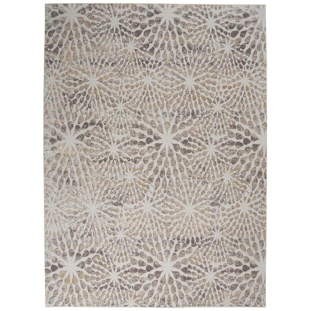 Nourison SLE07 Sleek Textures 7 Ft.10 In. x 10 Ft.6 In. Indoor/Outdoor Rectangle Rug in  Ivory/Beige