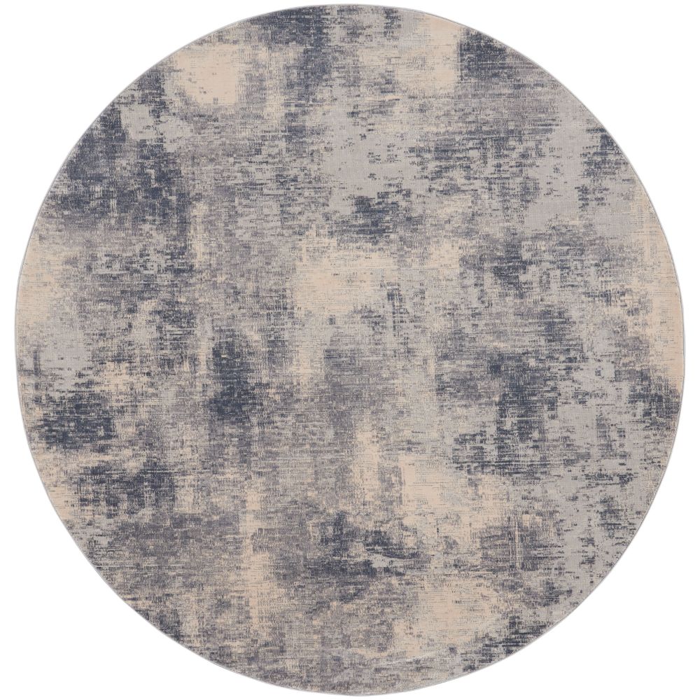 Nourison RUS02 Rustic Textures Area Rug in Blue/Ivory, 7