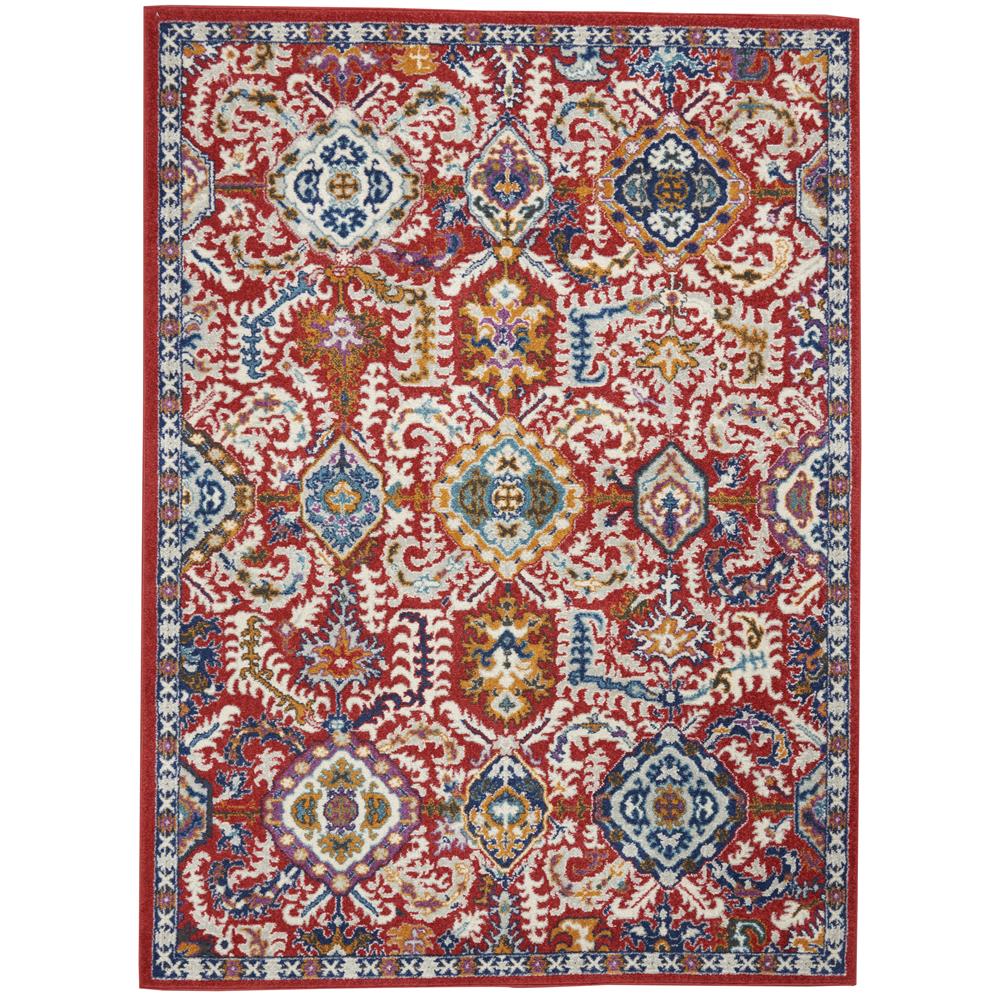 Nourison PSN32 Passion 3 Ft.9 In. x 5 Ft.9 In. Indoor/Outdoor Rectangle Rug in  Red Multi Colored