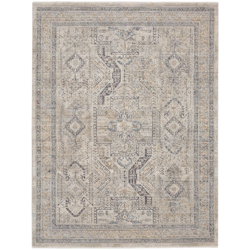 Nourison NYE01 Nyle Area Rug in Ivory/Grey/Blue, 9