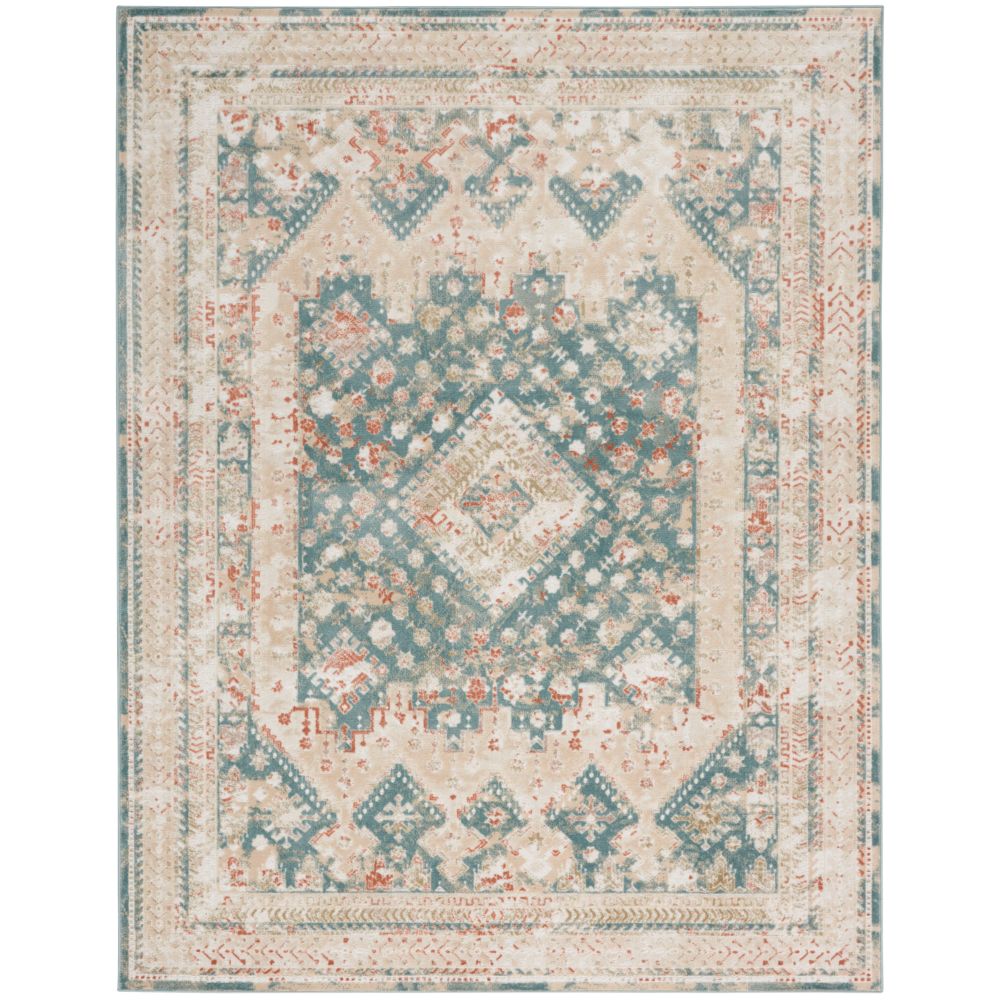 Nourison THL04 Thalia 7 ft. 10 in. x 9 ft. 10 in. Rectangle Area Rug in Green / Ivory