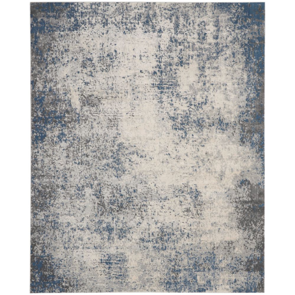 Nourison GNE03 Grand Expressions 7 Ft. 10 In. x 9 Ft. 10 In. Kathy Ireland Area Rug in Ivory Grey Blue