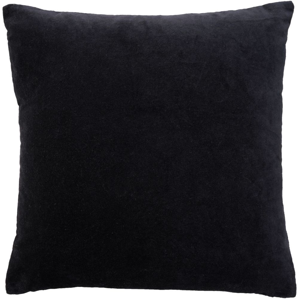 Nourison ZH103 Mina Victory SOFIA Solid Revers Velvet Black Throw Pillows