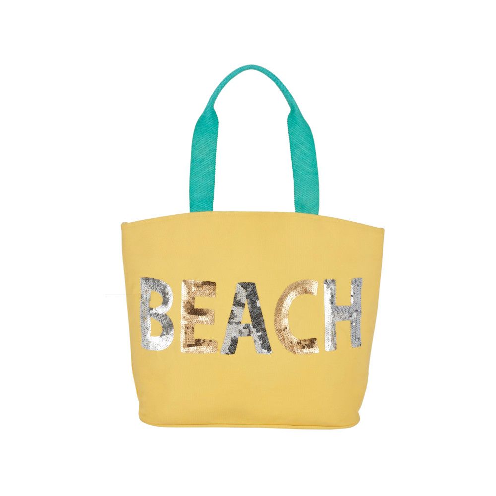 Nourison KV106 Mina Victory Handbags & Crossbody Sequin "Beach" Bags in Yellow
