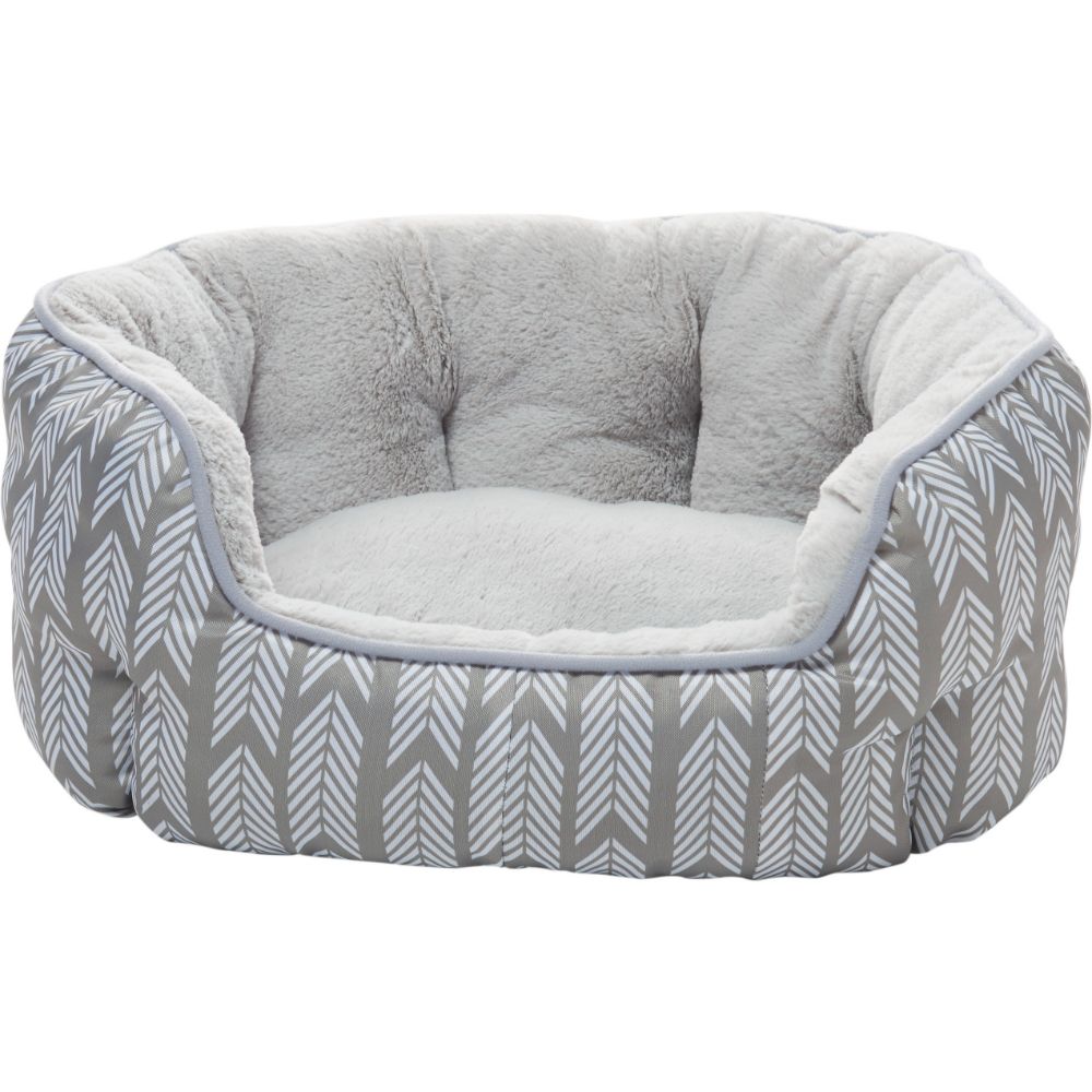 Nourison NA359 Mina Victory Arrowtails Grey Small Pet Bed in Grey