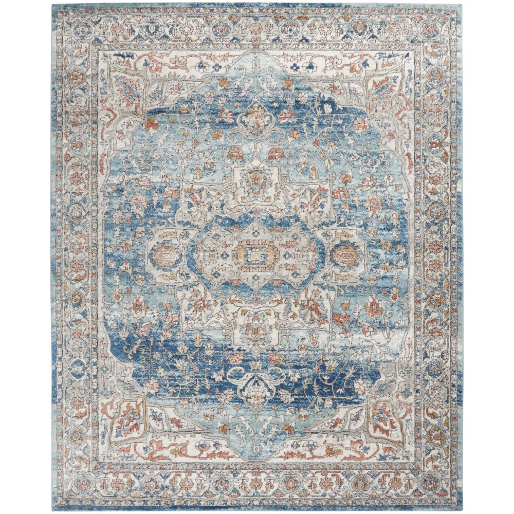Nourison CNC11 Concerto 6 Ft. 7 In. x 9 Ft. 6 In. Area Rug in Ivory Blue