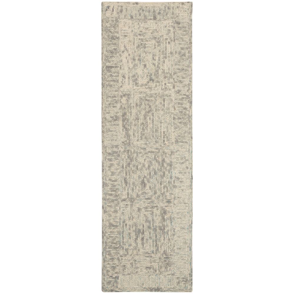 Nourison VAI04 Vail Area Rug - 2 ft. 3 in. X 7 ft. 6 in. in Ivory/Grey/Teal