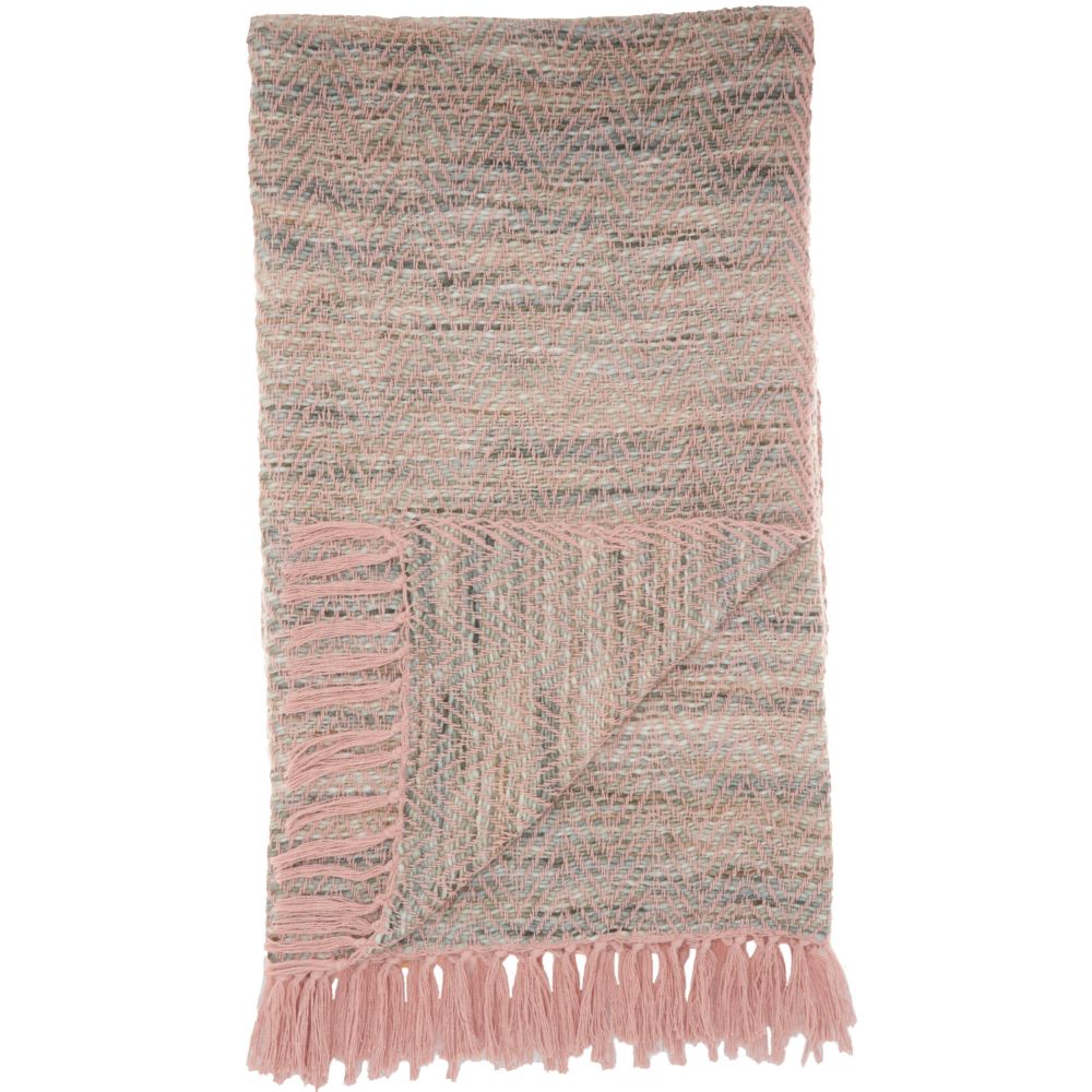 Nourison CR901 Mina Victory Space Dyes Blush Throw Blanket in Blush