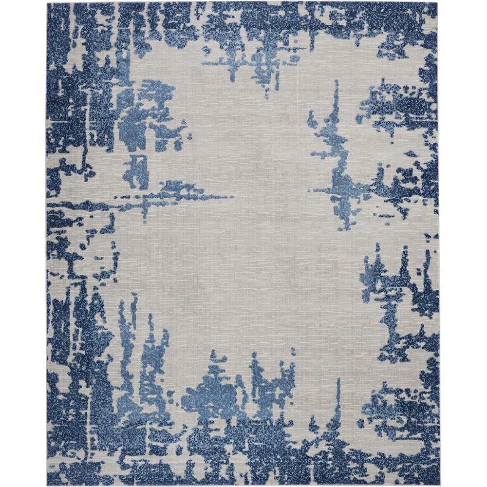Nourison IMT04 Imprints 8 Ft. x 10 Ft. Indoor/Outdoor Rectangle Rug in  Ivory/Blue