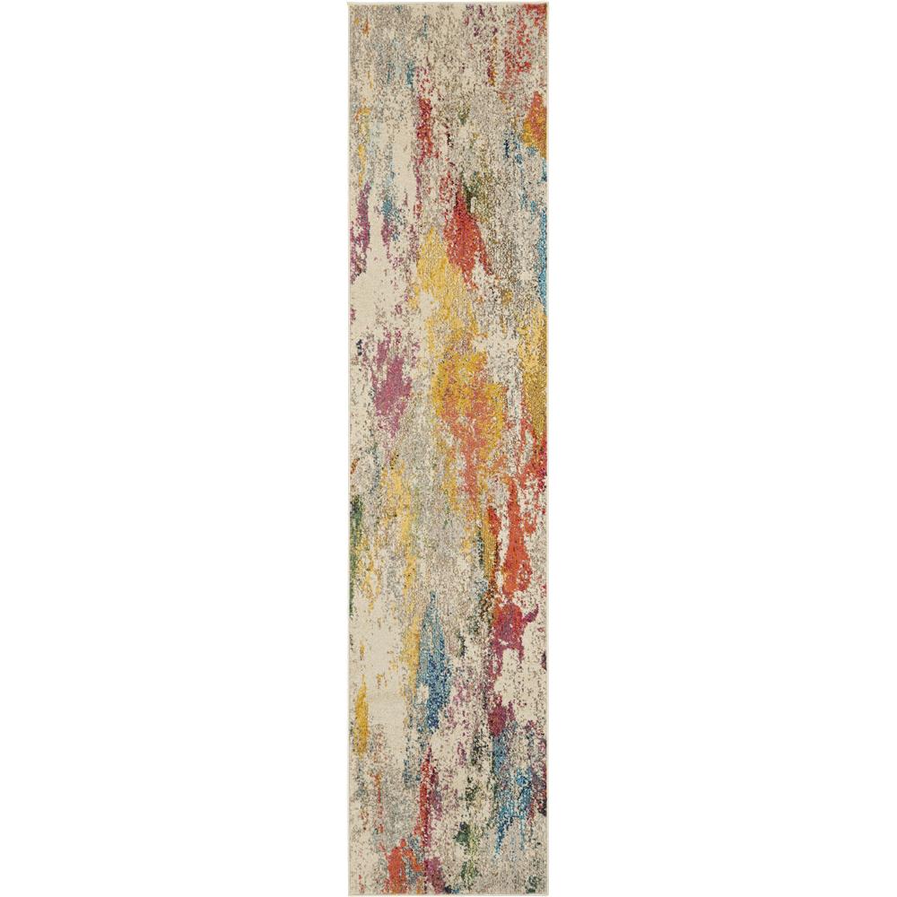 Nourison CES12 Celestial 2 Ft.2 In. x 10 Ft. Indoor/Outdoor Rectangle Rug in  Ivory/Multicolor