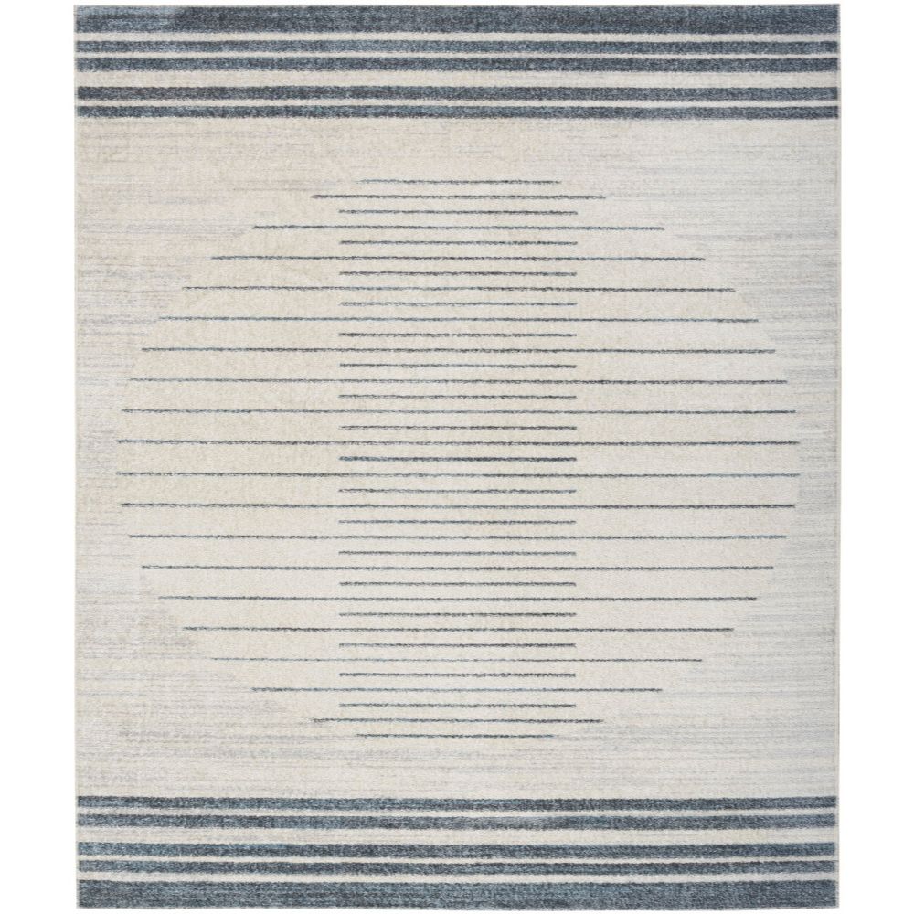 Nourison ASW04 Astra Machine Washable Area Rug in Ivory Blue, 9