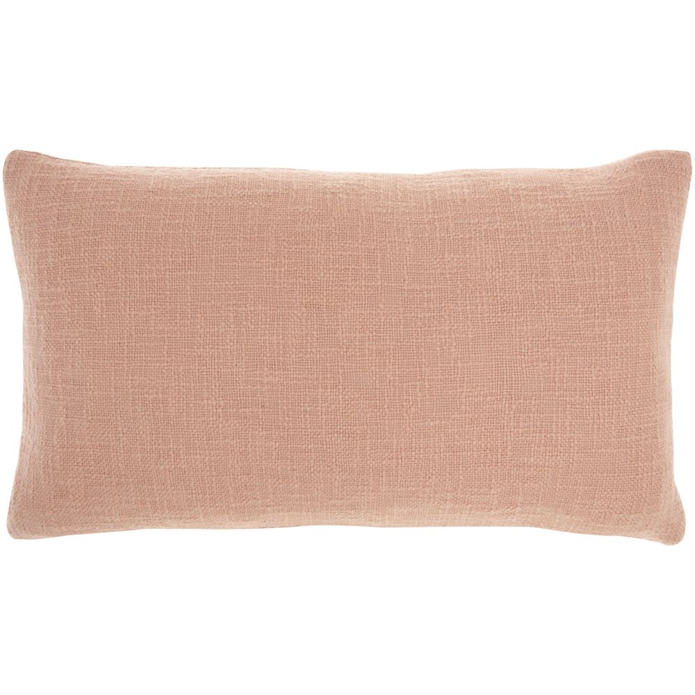 Nourison SH040 Mina Victory Life Styles Tufted Welcome Blush Throw Pillow in Blush
