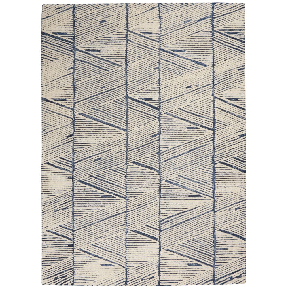 Nourison VAI01 Vail 5 Ft. 3 In. x 7 Ft. 3 In. Area Rug in White Blue