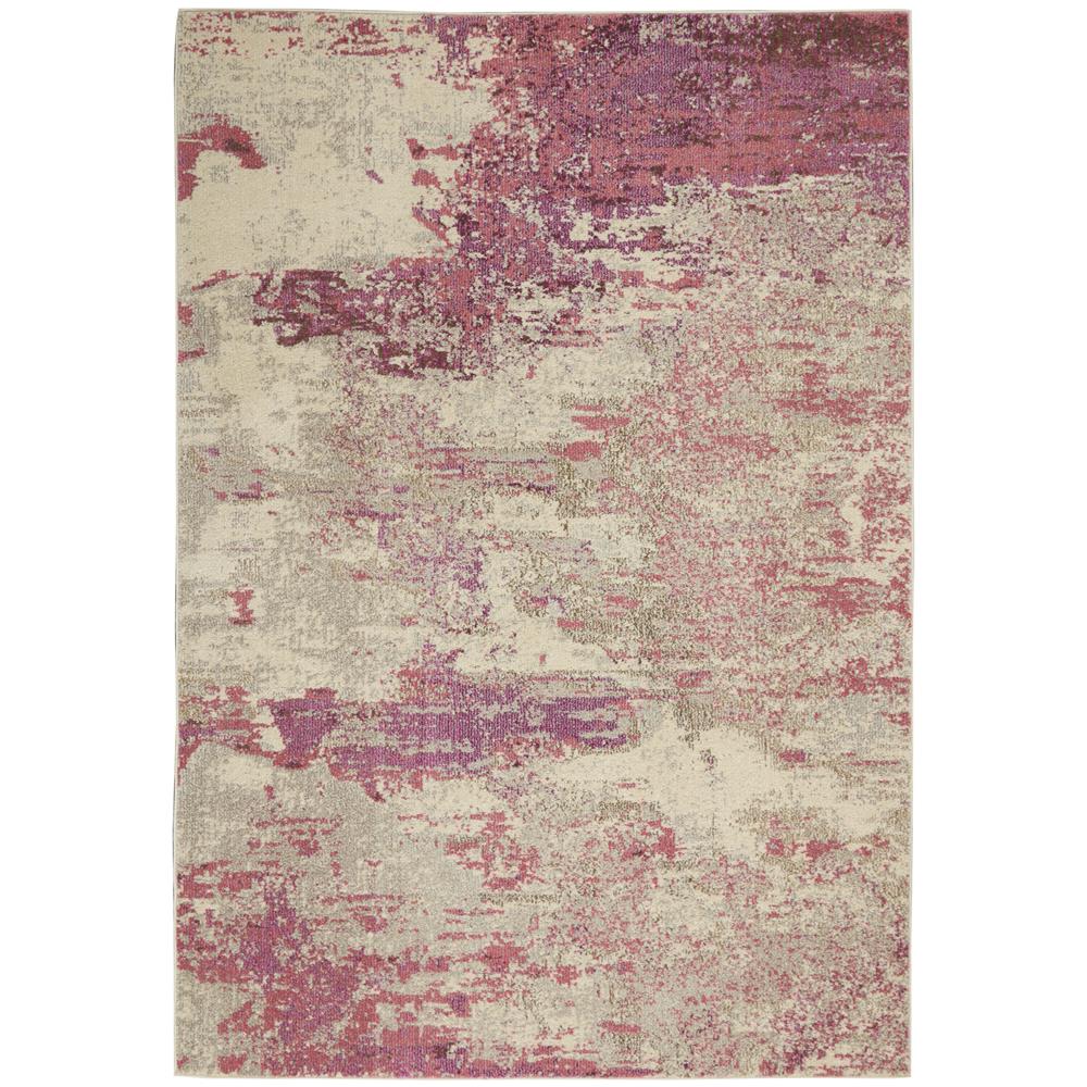 Nourison CES02 Celestial 5 Ft.3 In. x 7 Ft.3 In. Indoor/Outdoor Rectangle Rug in  Ivory/Pink