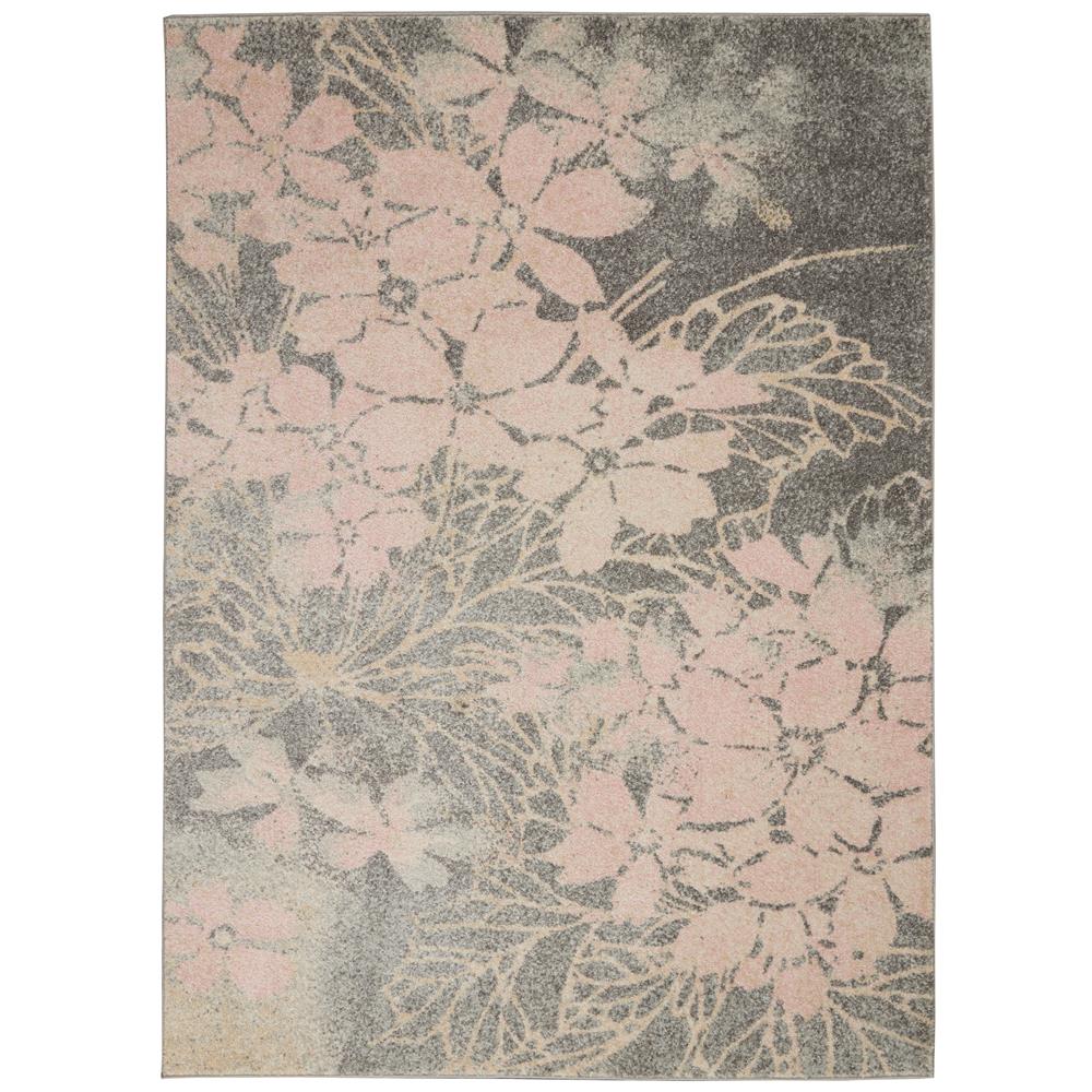 Nourison TRA08 Tranquil 4 Ft. x 6 Ft. Indoor/Outdoor Rectangle Rug in  Grey/Pink