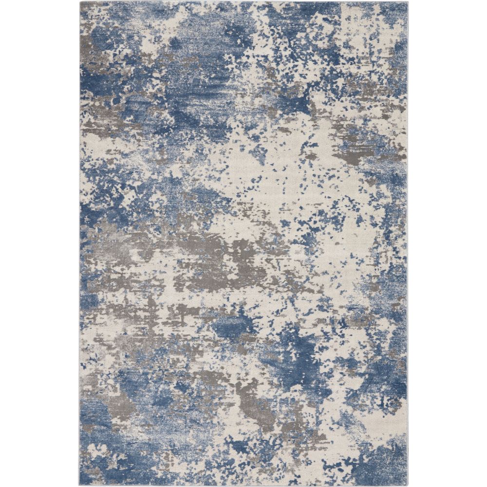 Nourison 099446165466 Rustic Textures Area Rug in Grey/Blue, 6