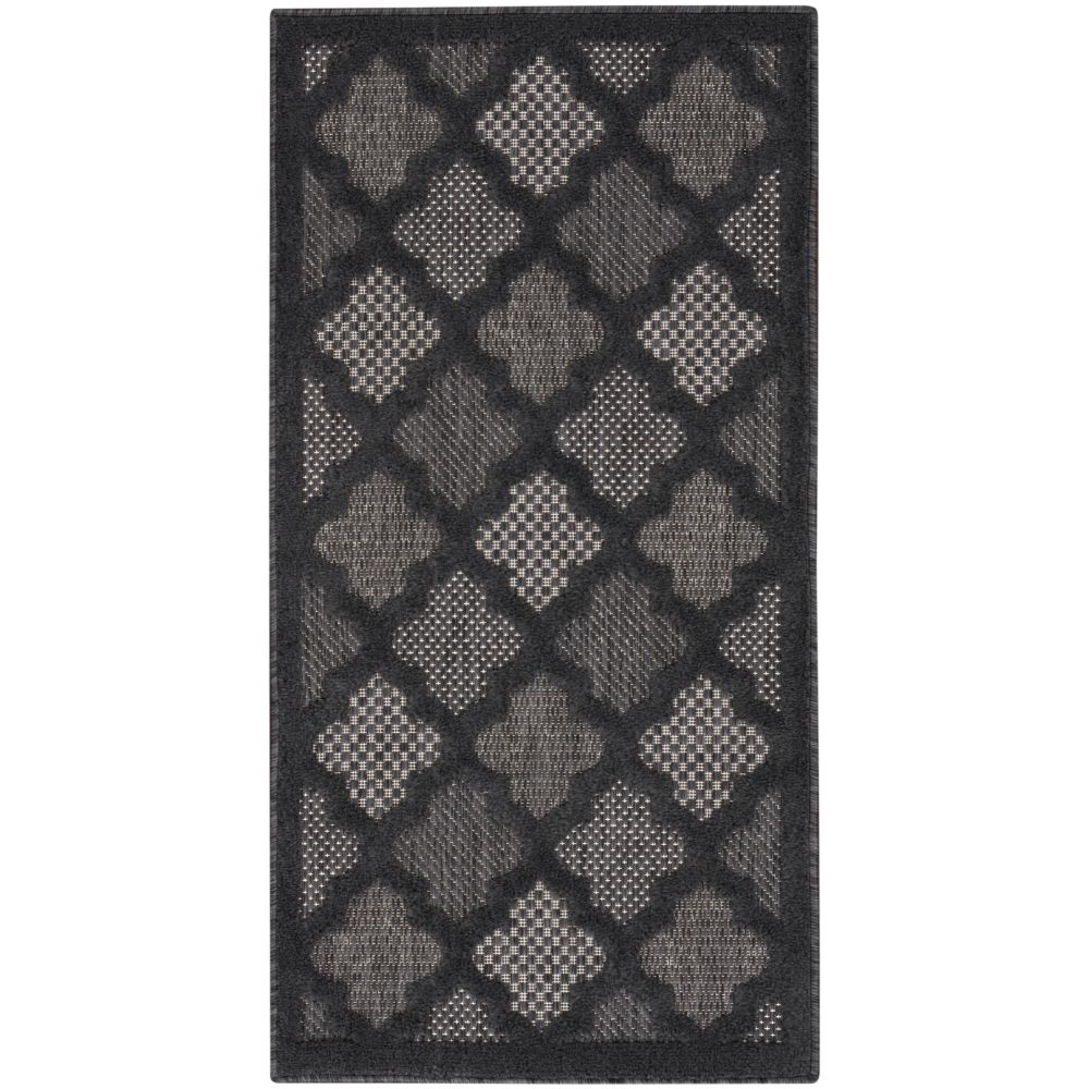 Nourison NES01 Easy Care Area Rug in Charcoal Black, 3