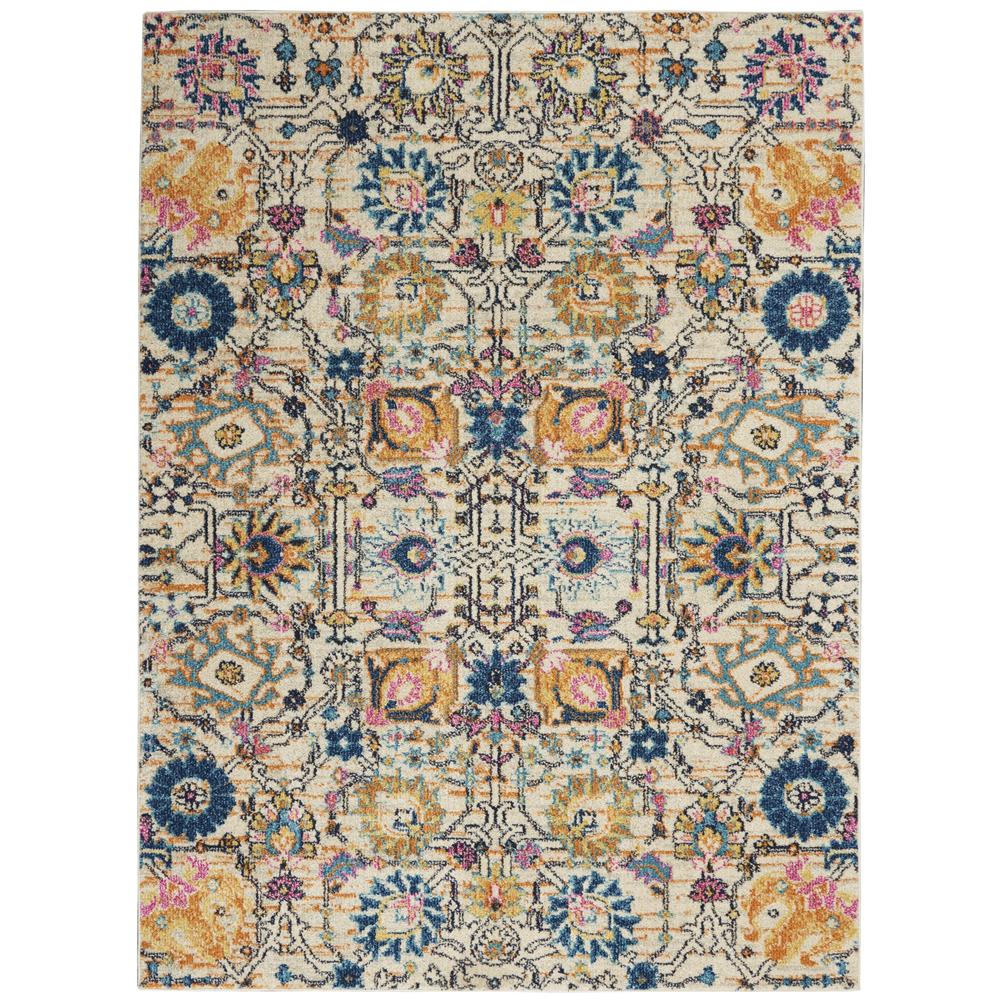 Nourison PSN01 Passion 5 Ft.3 In. x 7 Ft.3 In. Indoor/Outdoor Rectangle Rug in  Ivory/Multi