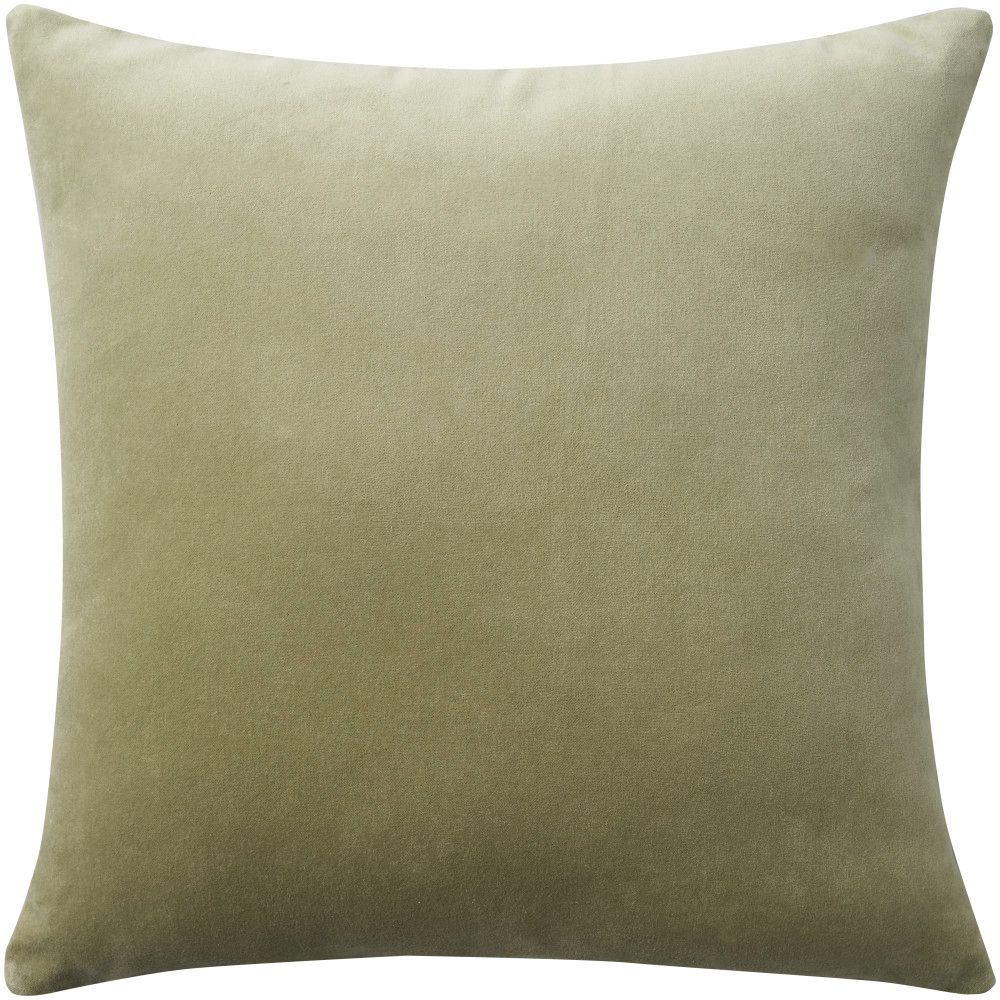Nourison ZH103 Mina Victory Sofia Solid Revers Velvet Throw Pillows in Green