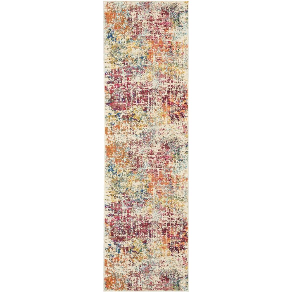 Nourison CES13 Celestial 2 Ft. x 6 Ft. Indoor/Outdoor Rectangle Rug in  Pink/Multicolor