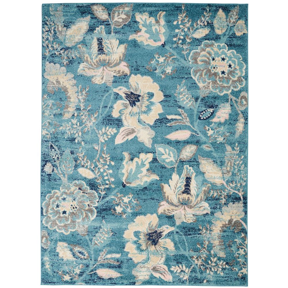 Nourison TRA02 Tranquil 4 Ft. x 6 Ft. Indoor/Outdoor Rectangle Rug in  Turquoise
