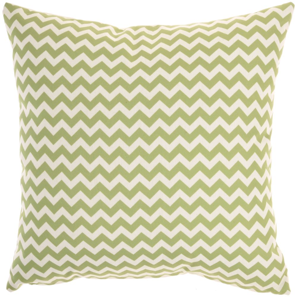 Nourison GT128 Mina Victory Reversible Indoor/Outdoor Leaves & Chevron Multicolor Throw Pillow in Multicolor